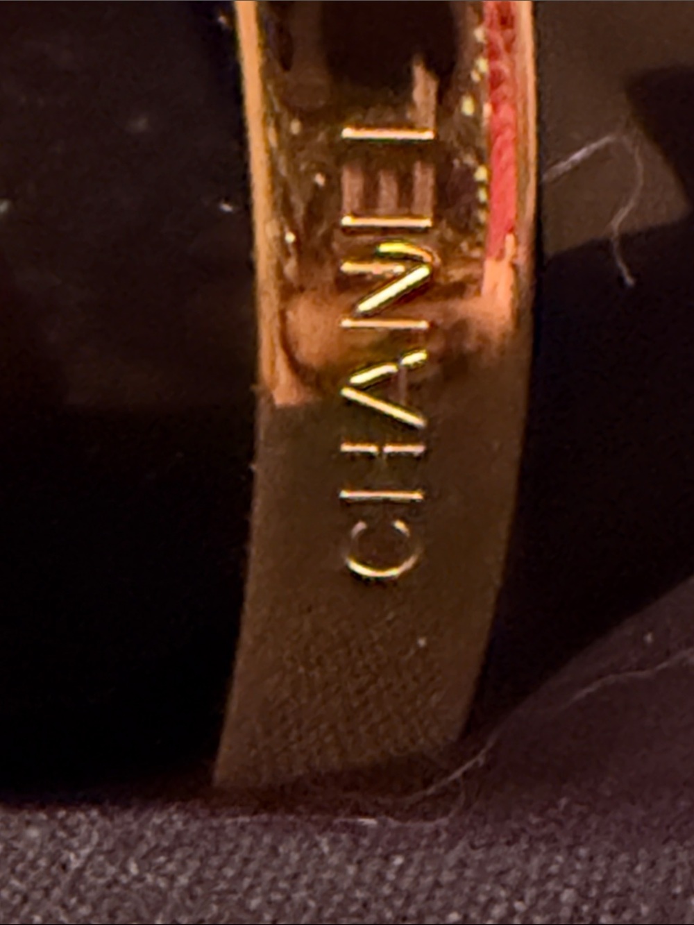 CHANEL Black and Gold Logo Ring - Picture 2 of 7